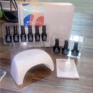 Beetles Gel Nail Polish Kit with Led Light Base Gel Top Coat, 6 Colors Neutral